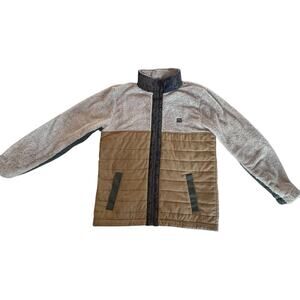 Billabong Adventure Division Men’s Large Sherpa Fleece Hybrid Jacket Zip Tan